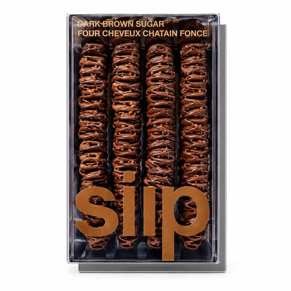 NEW Slip Silk Skinny Scrunchies 4 Pack Dark Brown Hair Ties 100% Silk